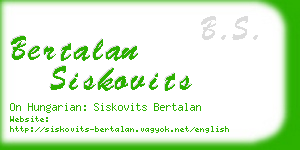 bertalan siskovits business card